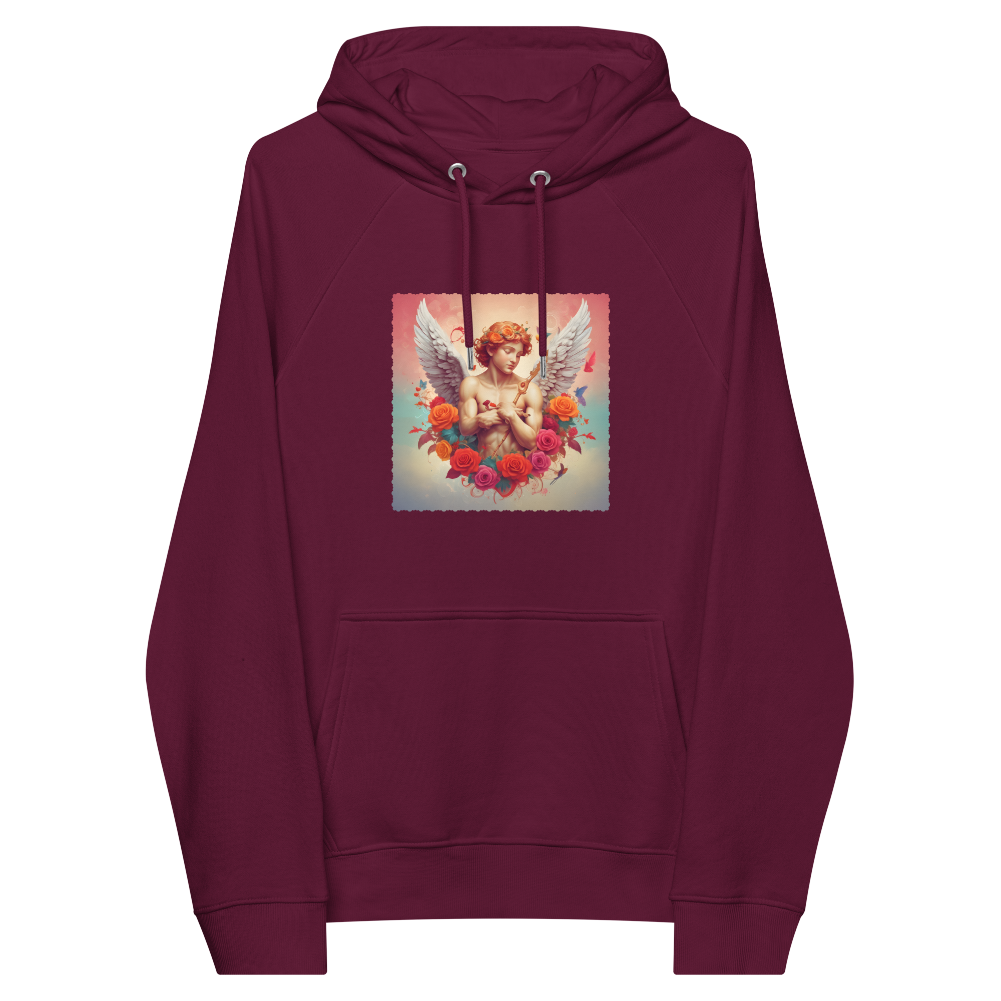 unisex-eco-raglan-hoodie-burgundy-front-668c2251b4264.png
